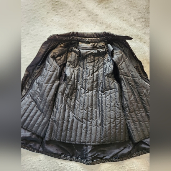 Women's Black Leather Falcon Motorcycle Jacket Size 10 - Picture 3 of 10